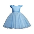 thumbnail image 1 of Little Girl Dresses Fashion Toddler Kids Performance Party Bow Mesh Princess Flower Dress 12 Months-18 Months, 1 of 4