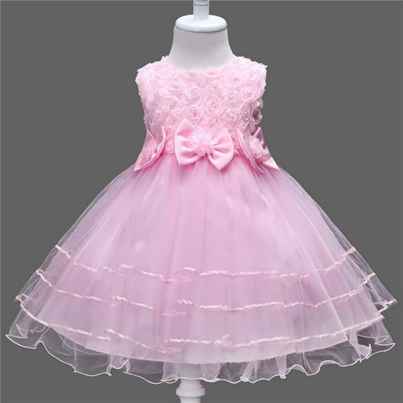 Little Girl Dresses Kids Formal Dresses for Girls Pink Dress for Girls Tea Party Dress Children's Day Dresses for Girls 5-6 Years