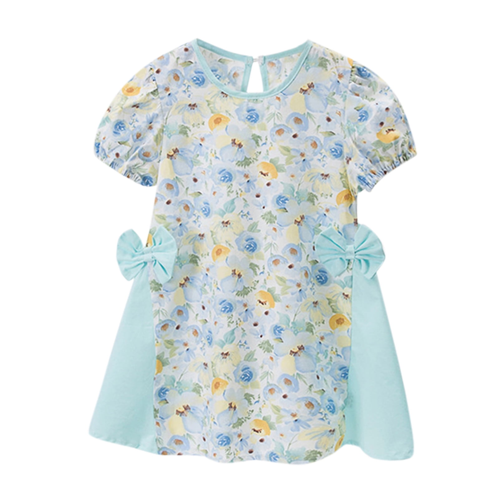 Little Girl Dresses Size 5 Years-6 Years Short Bubble Sleeve Bowknot ...