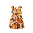 thumbnail image 1 of Little Girl Dresses Size 6 Years-7 Years Crew Neck Summer Sleeveless Sundress Casual Beach Floral Prints Party Dress Graphic Dress, 1 of 3