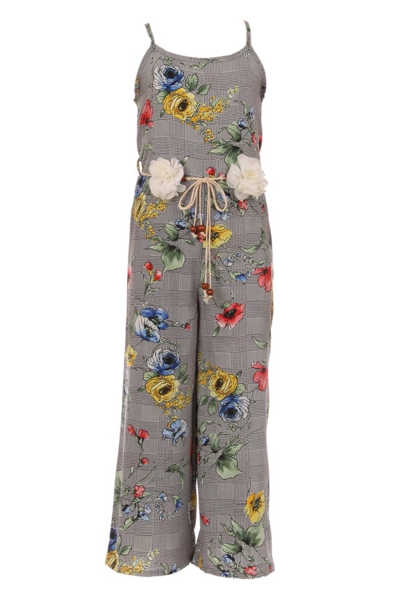 Little Girl Girls Jumpsuits Floral Graduation Casual Summer Birthday Outfit Yellow 6 JKS 2127 BNY Corner