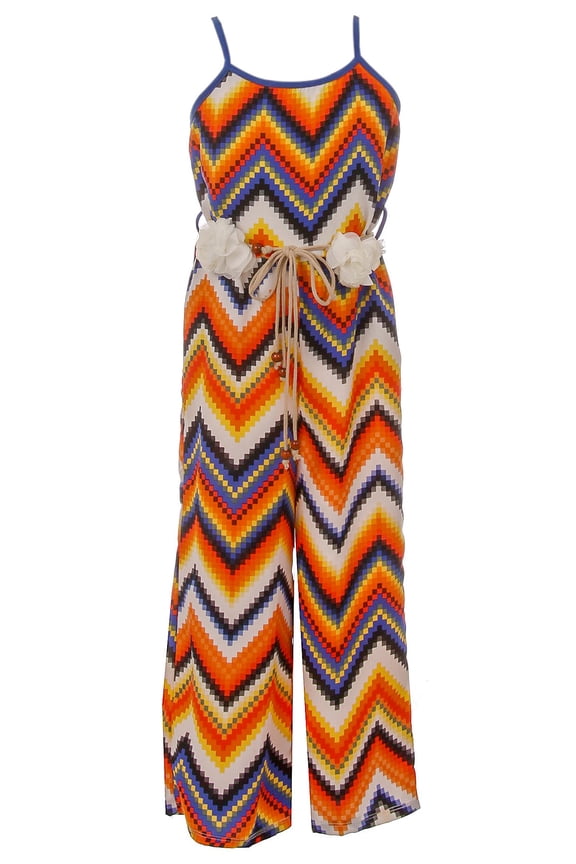 Little Girl Girls Jumpsuits Multi Pattern Romper Casual Summer Birthday Outfit Orange 6 JKS 2127 BNY Corner