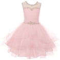 thumbnail image 1 of Little Girl Gorgeous Beaded Rhinestones Pageant Gown Party Flower Girl Dress Pink 4 CC 5050 BNY Corner, 1 of 4