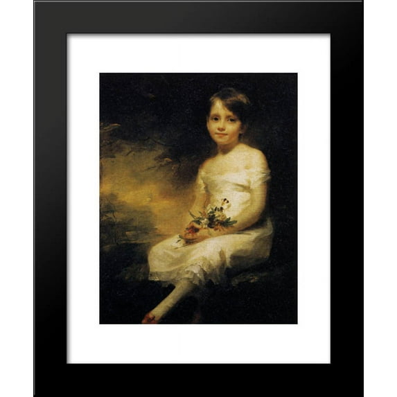 Little Girl Holding Flowers, Portrait of Nancy Graham 20x24 Framed Art Print ...