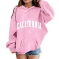 thumbnail image 1 of Little Girl Hoodie California Print Hooded Sweatshirt Casual Graphic Loose Sports Pullover, 1 of 3
