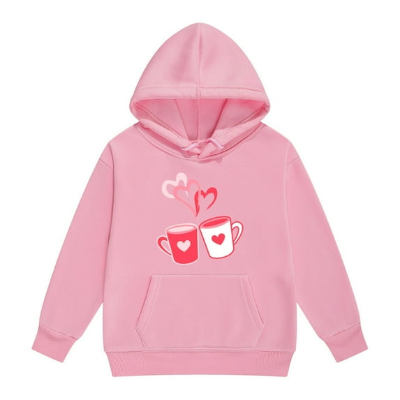 Little Girl Hoodies 3t Printed Pattern Long Sleeve Hooded Sweatshirt Cute Warmth Round Neck Long Sleeve Hoodie Pullover Tops with Pocket Children Fall Winter Toddler Girl Clothes,2-3 Years