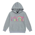 thumbnail image 1 of Little Girl' Hoodies Sweatshirts Cute Cartoon Print Long Sleeve Drawstring Hooded Pullover with Pocket Sweatshirt Tops Size 6-7T ,Gray, 1 of 4