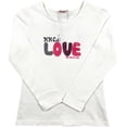 thumbnail image 1 of Little Girl Kids Long Sleeve Love Casual Cotton T-Shirt Tee Top White 3T 90 (44BT027) BNY Corner, 1 of 2