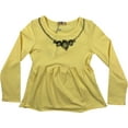thumbnail image 1 of Little Girl Kids Long Sleeve Rhinestones Cotton Tee T-Shirt Top Yellow 5 110 (41BT05) BNY Corner, 1 of 3