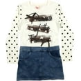 thumbnail image 1 of Little Girl Kids Star Bow Glitter Princess Jean Casual Party Holiday Girl Dress Off White 14 160 (24123016) BNY Corner, 1 of 4