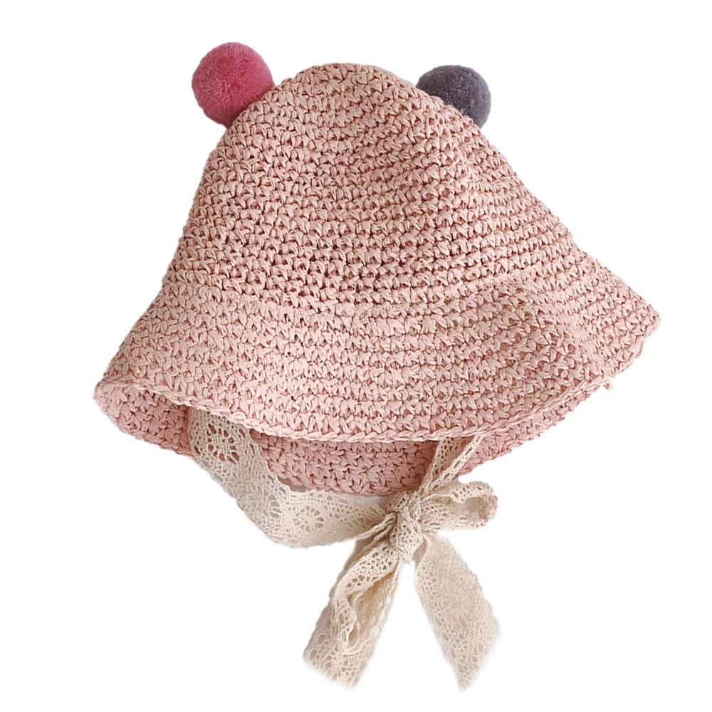 Little Girl Kids Summer Straw Hat,Toddler Girls Wide Brim Floppy Beach