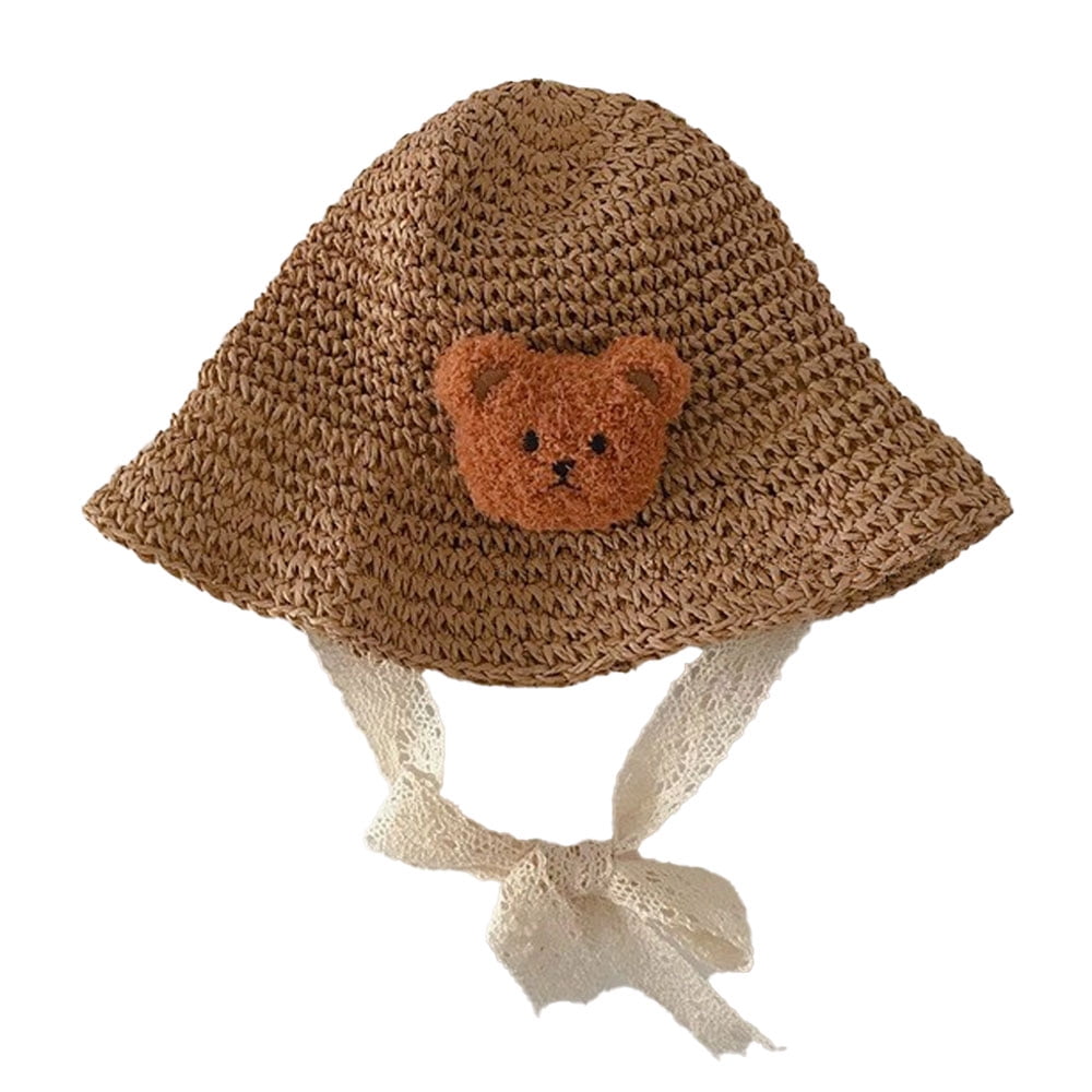 Little Girl Kids Summer Straw Hat,Toddler Girls Wide Brim Floppy Beach