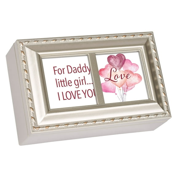 Little Girl Love You Distressed White 6 x 4 Music Box Plays Tune You Are My Sunshine