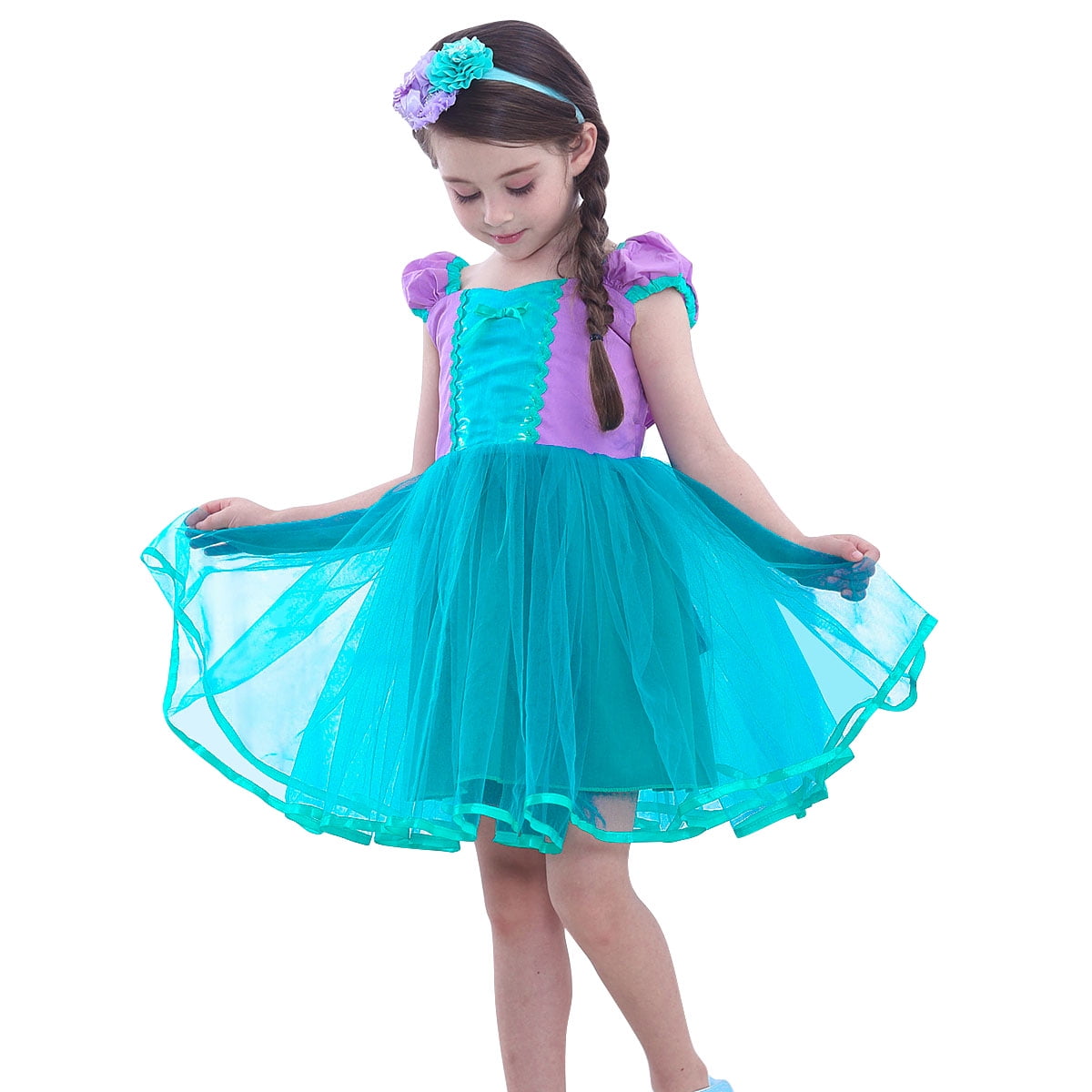 Little Girl Mermaid Dress Princess Costume Birthday Party Cosplay