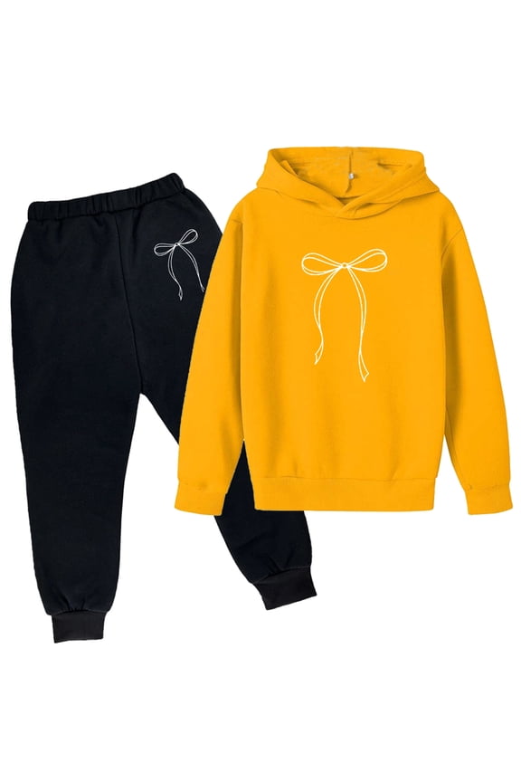 Little Girl Outfit Sets Stylish Floral Print Playwear Daily Fashion Valentines Baby Girl Outfit,Yellow,100