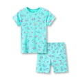 thumbnail image 1 of Beezizac Little Girl Pajamas – Soft Summer Short Sleeve Tee Set Ditsy Floral 2 Piece PJ Set Kid Size 10, 1 of 7