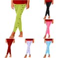 thumbnail image 1 of Little Girl Pants Stylish Printed High Waisted Leggings Athletic Casual Stretchy Pants Size 5-6T ,Green, 1 of 5