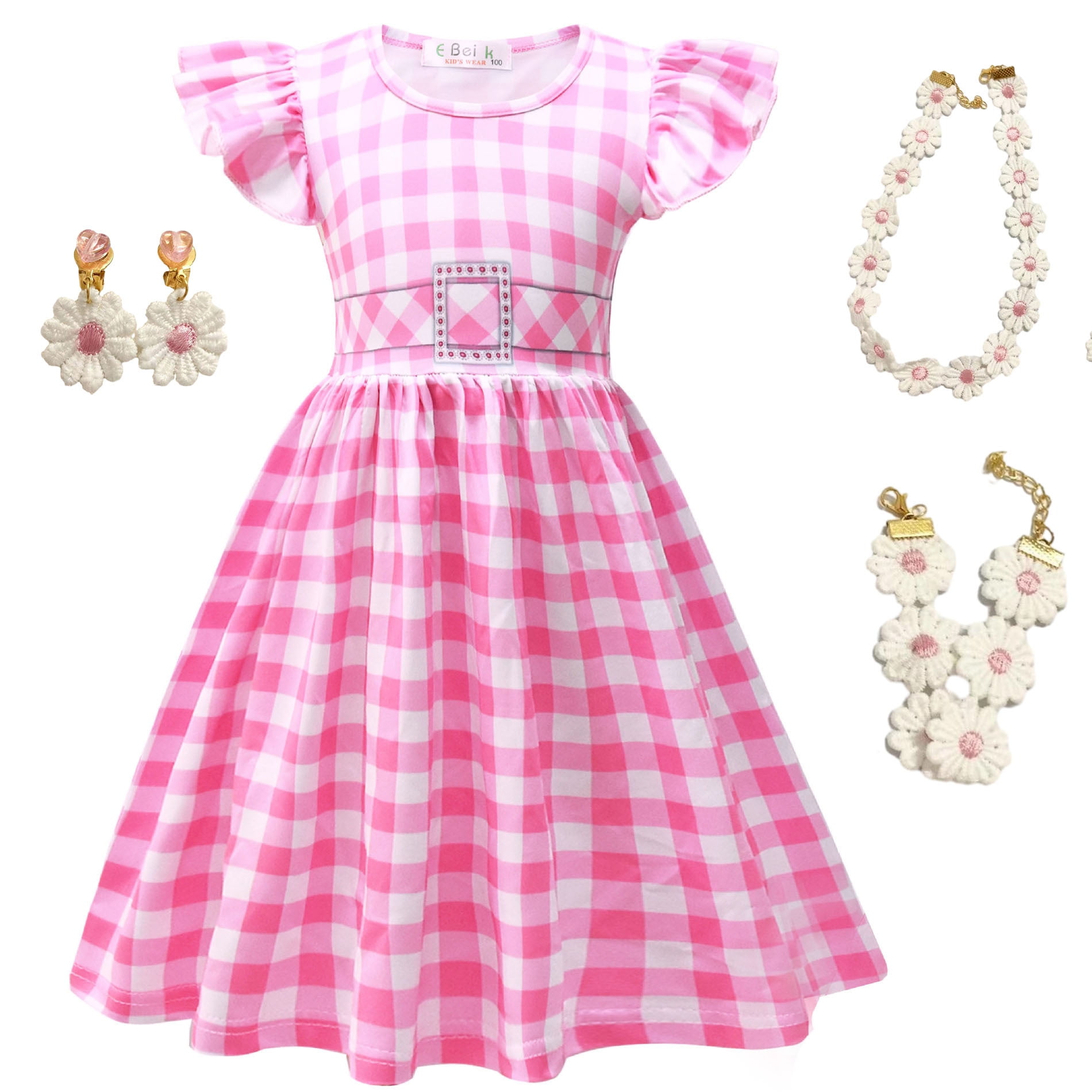 2023 Doll Plaid Stripes Blue Dress Party Dress Kids Cosplay Costume