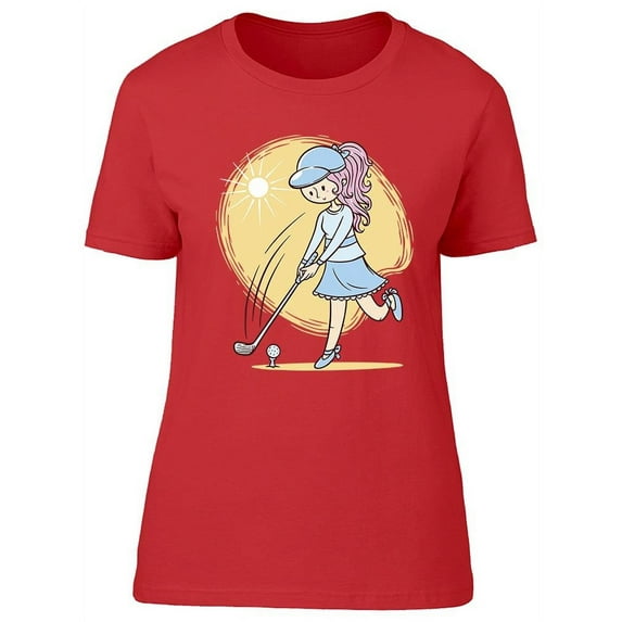 Little Girl Playing Golf T-Shirt Women -Image by Shutterstock, Female Medium