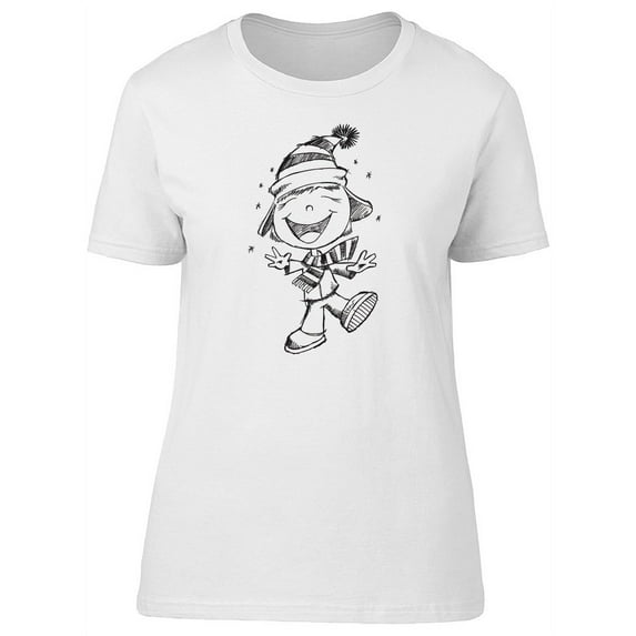 Little Girl Playing In The Snow Tee Women's -Image by Shutterstock