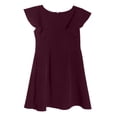 thumbnail image 1 of Little Girl Princess Aline Ruffle School Party Holiday Flower Girl Dress (K43D6) Eggplant 4, 1 of 4