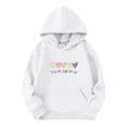 thumbnail image 1 of Little Girl Pullover Hoodie Sweatshirt Long Sleeved Print Hoodie Pullover with Pocket Trendy Fall Outfits Size 5-6T ,White, 1 of 3