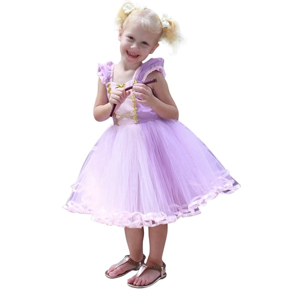 KAWELL Purple Dress Princess Costume Birthday Party Cosplay Halloween Dress up Tutu Outfits