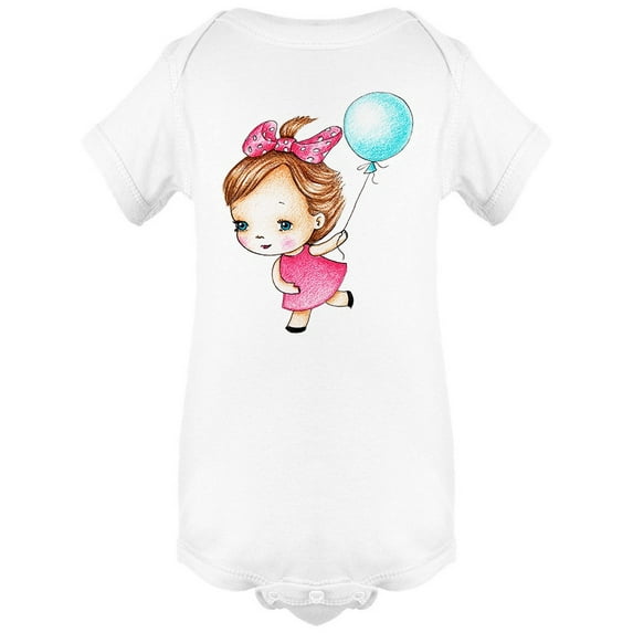 Little Girl Running With Balloon Bodysuit Infant -Image by Shutterstock, Newborn