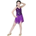 thumbnail image 1 of Little Girl Sequin Dress Spaghetti Strap Girls Tassel Skirt Latin Dance Dress Ballroom Dress for Girls 6-7 Years, 1 of 4