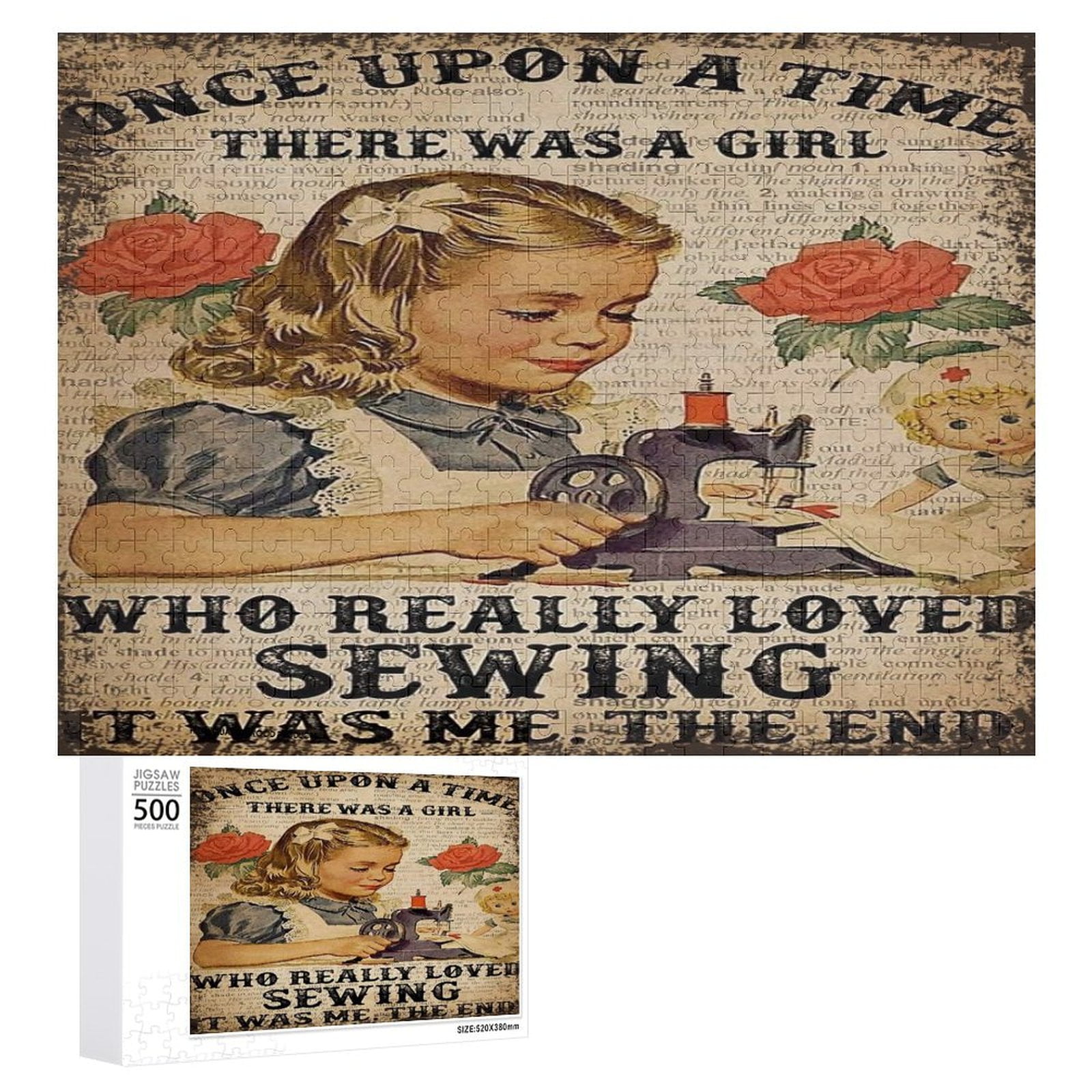 Little Girl Sewing Machine Jigsaw Puzzles 500 Piece Every Piece is