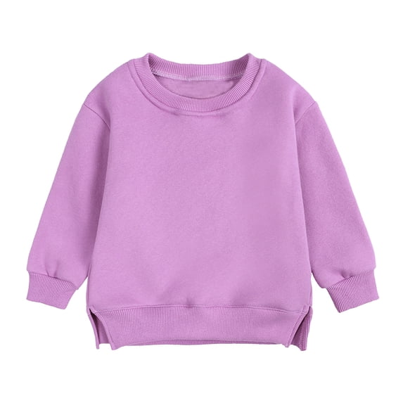 Little Girl Shirts Boys Pullover Sweatshirts Children'S Solid Color Tops For Girls Trendy Size 6-7T,