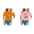 thumbnail image 1 of Little Girl Short Sleeve Tee Shirt Cotton Casual Crewneck Graphic Tops Multiple colors T-Shirts 2 Packs, 1 of 4