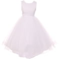 thumbnail image 1 of Little Girl Sleeveless Satin Top Stone Neckline Hi Low Party Flower Girl Dress USA White 2 TR 1038 BNY Corner, 1 of 5