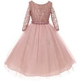thumbnail image 1 of Little Girl Stunning Lace Tulle Rhinestones Holiday Party Flower Girl Dress Mauve 2 MBK 372 BNY Corner, 1 of 3