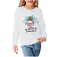 thumbnail image 1 of Little Girl Sweatshirts Size 6 Fashion Graphic Long Sleeve Casual Cotton Shirt 3-11T Kids Fall Pullover Top, White, 4 Years, 1 of 5