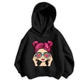 thumbnail image 1 of Little Girl Sweatshirts Size 6 Fashion Graphic Long Sleeve Casual Hoodies 3-8T Kids Fall Pullover Top, Black, 6 Years, 1 of 5