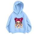 thumbnail image 1 of Little Girl Sweatshirts Size 6 Fashion Graphic Long Sleeve Casual Hoodies 3-8T Kids Fall Pullover Top, Blue, 5 Years, 1 of 5