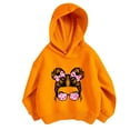 thumbnail image 1 of Little Girl Sweatshirts Size 6 Fashion Graphic Long Sleeve Casual Hoodies 3-8T Kids Fall Pullover Top, Orange, 8 Years, 1 of 5