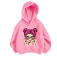 thumbnail image 1 of Little Girl Sweatshirts Size 6 Fashion Graphic Long Sleeve Casual Hoodies 3-8T Kids Fall Pullover Top, Pink, 5 Years, 1 of 5