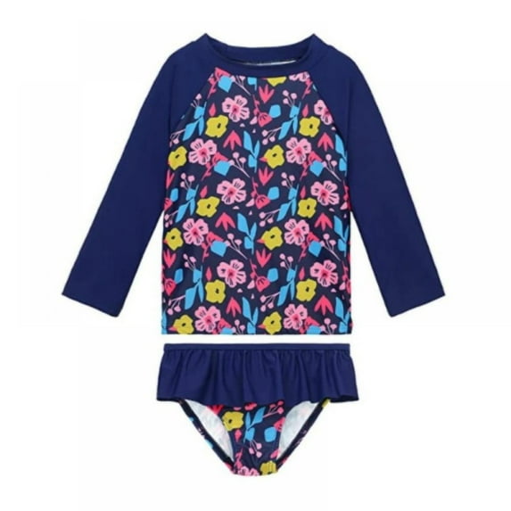 Little Girl Swim Suit Long Sleeve Girls 2 Piece Swimsuit Bathing Suits for Kids Swim Shorts Girls Two Piece Swimsuit Set High Waist Bikini With Matching Cover Up For Beach