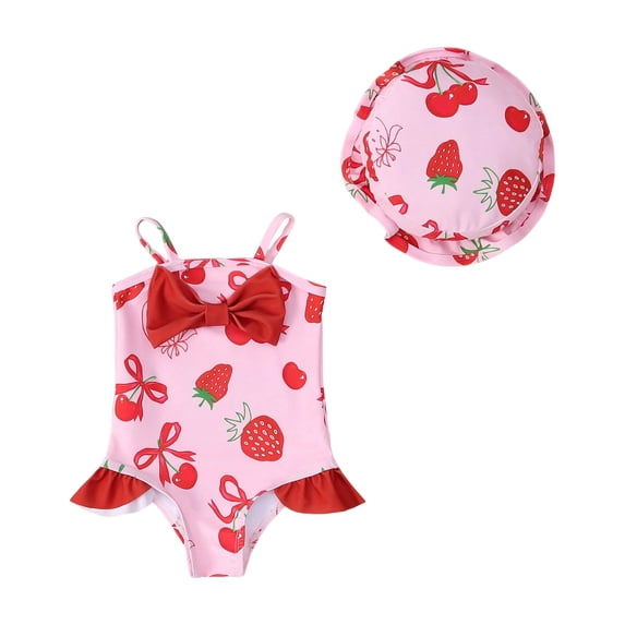 Little Girl Swimsuit Size 4 Toddler Baby Girl Swimsuit Long Sleeve One Piece Rash Guard Ruffle Zipper Swimwear with Hat