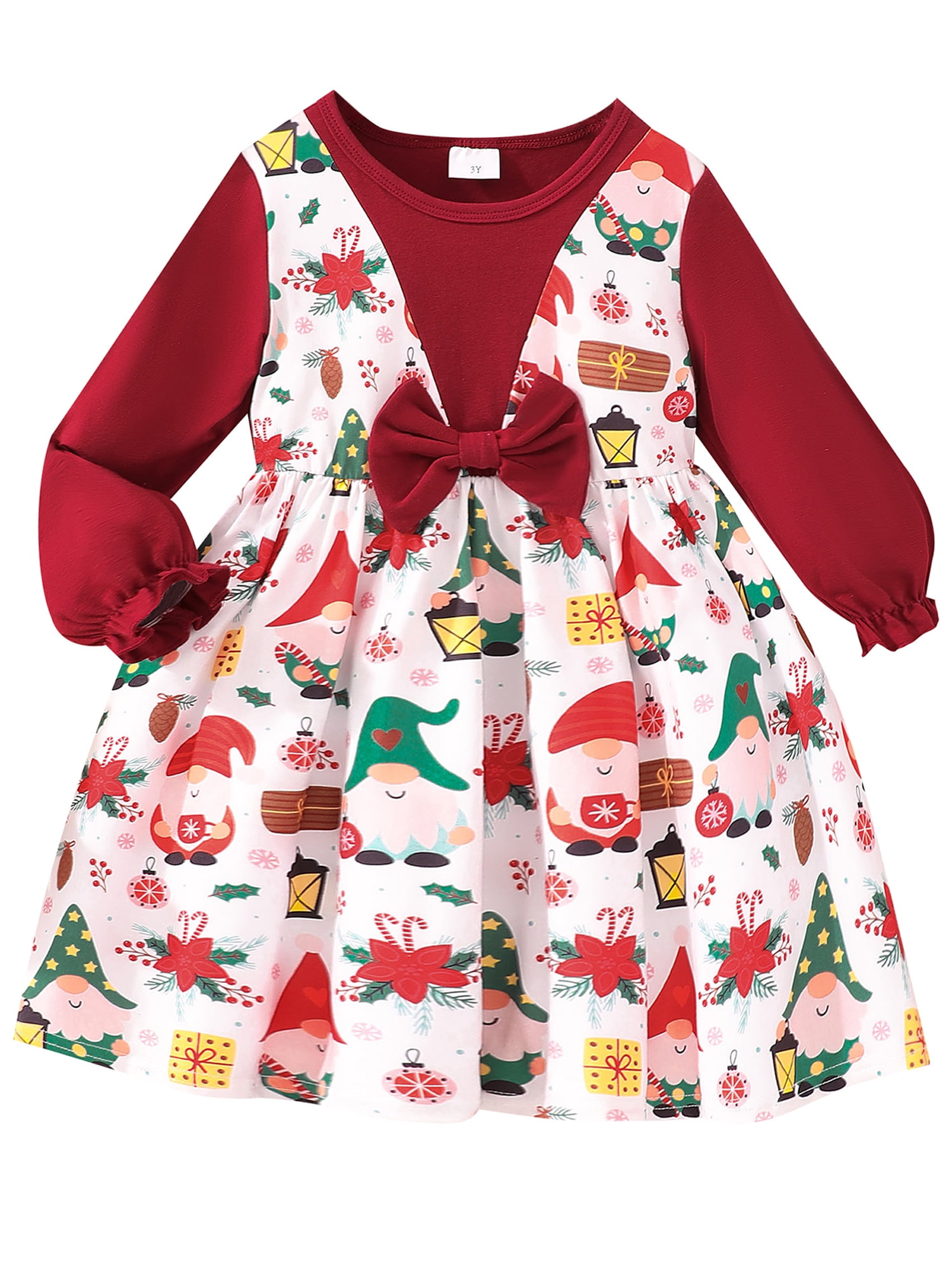Little Girl Toddler Baby Christmas Dresses Long Sleeve Velvet Lace Tulle Tutu Plaid Princess