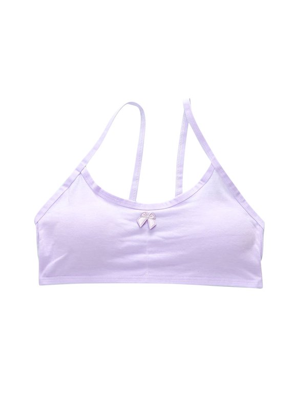 Little Girl Training Bra Training Bras for Girls Seamless Sports Comfy Soft Tween Bras Padding Teen Underwear Purple One Size