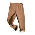 thumbnail image 1 of Little Girl Warm Pants Solid Color Plush and Thicken Casual Pants, 1 of 1