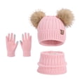 thumbnail image 1 of Little Girl Winter Hat Gloves and Scarf Set, Children Beanies Hats Warm Beanie for Ages 4-10 Years Boys and Girls, 1 of 3