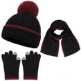 thumbnail image 1 of Little Girl Winter Hat Scarf Glove Set, Warm Lined Hat Gloves Knit Scarf for Girls Boys, 1 of 6