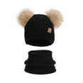 thumbnail image 1 of Little Girl Winter Hat Scarf Set, Knitted Beanies Cap for Ages 4-10 Years Girls Boys, 1 of 3