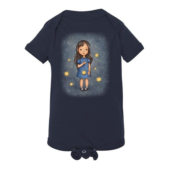 Little Girl With Stars Bodysuit Infant -Image by Shutterstock, Newborn