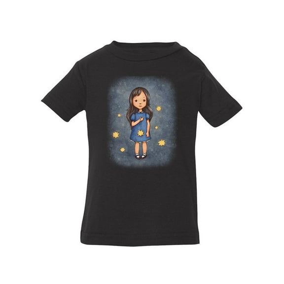 Little Girl With Stars T-Shirt Infant -Image by Shutterstock,  12 Months
