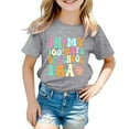 thumbnail image 1 of Little Girl's Back-To-School T Shirt Short Sleeved Letter Printed T-Shirt Tops, 1 of 3